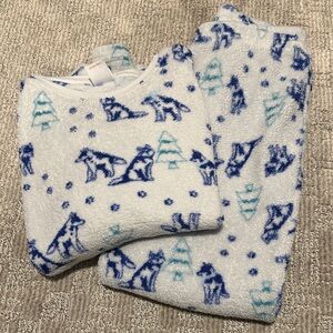 Cozy Polar Bear Print Kids Pajama Set - Blue & Teal, cat and Jack L girls